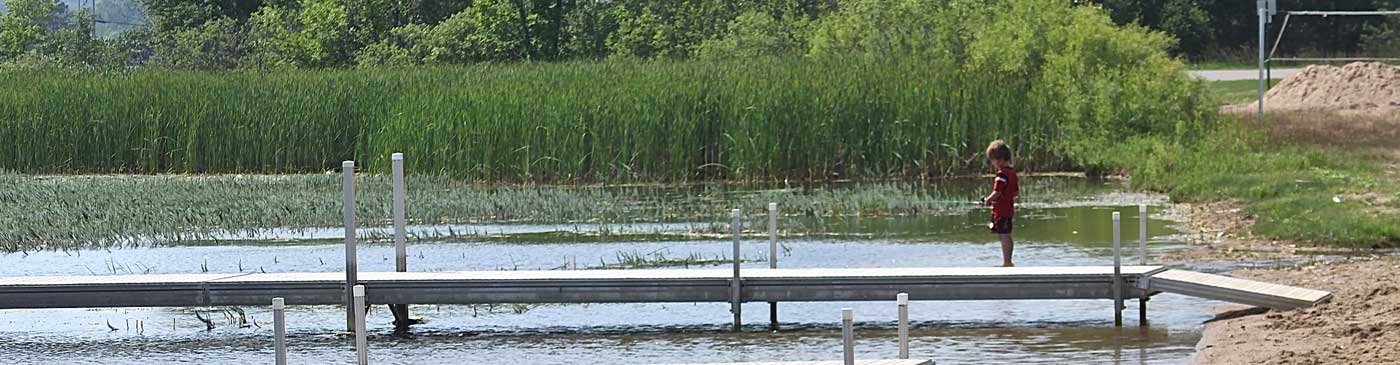 child on a dock in Todd County, MN